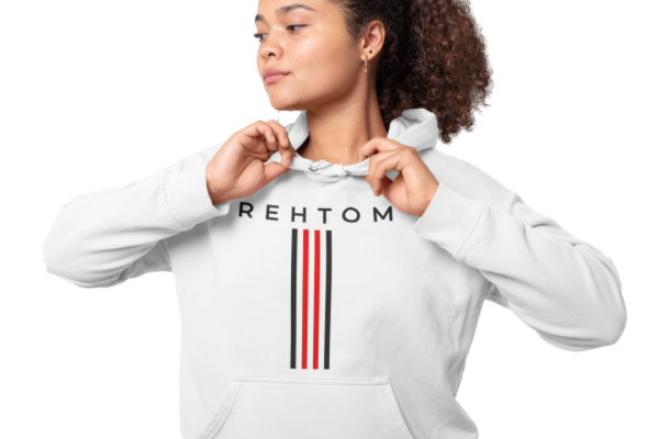 White Signature Rehtom Hooded Sweatshirt
